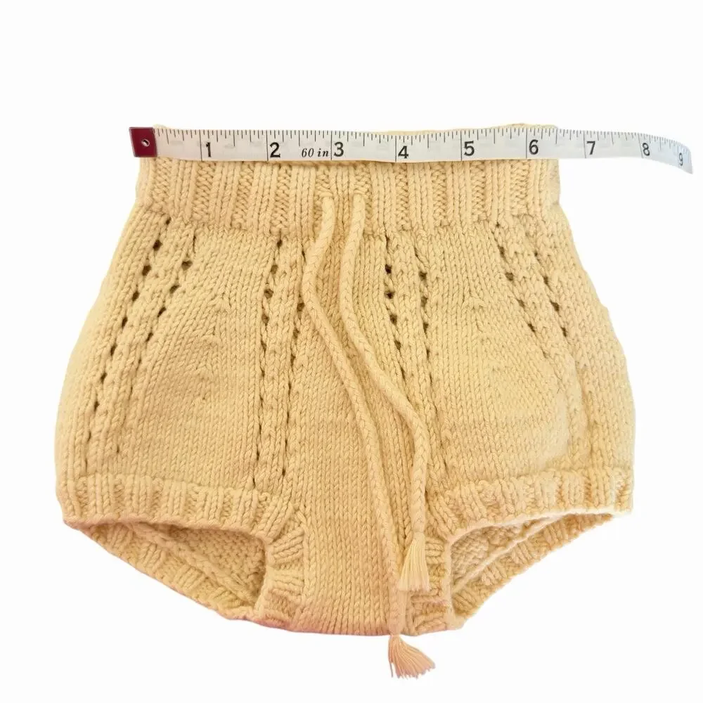 Misha & Puff Sea Urchin Knit Bloomers Diaper Cover Butter Yellow Size 18-24